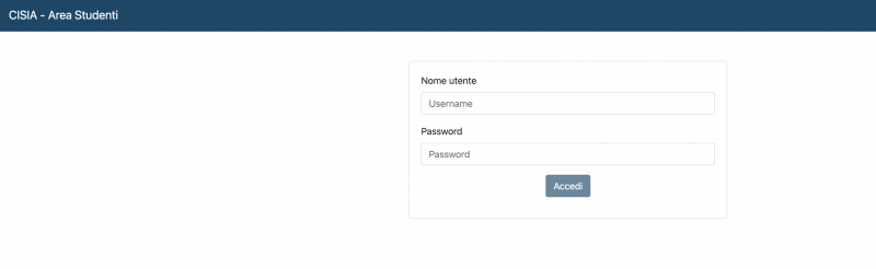 The Student Area page to access a @CASA test