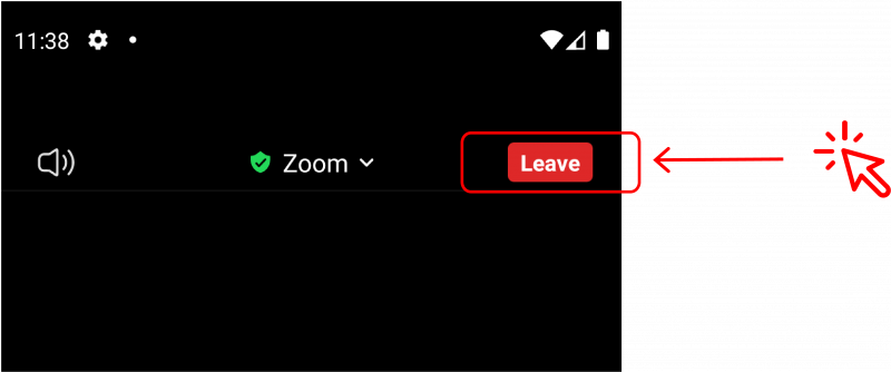 show the button you click to leave the ZOOM virtual room