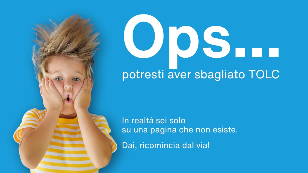 Immagine umoristica che indica la necessità di ricominciare la navigazione perché si è su una pagina non presente sul sito